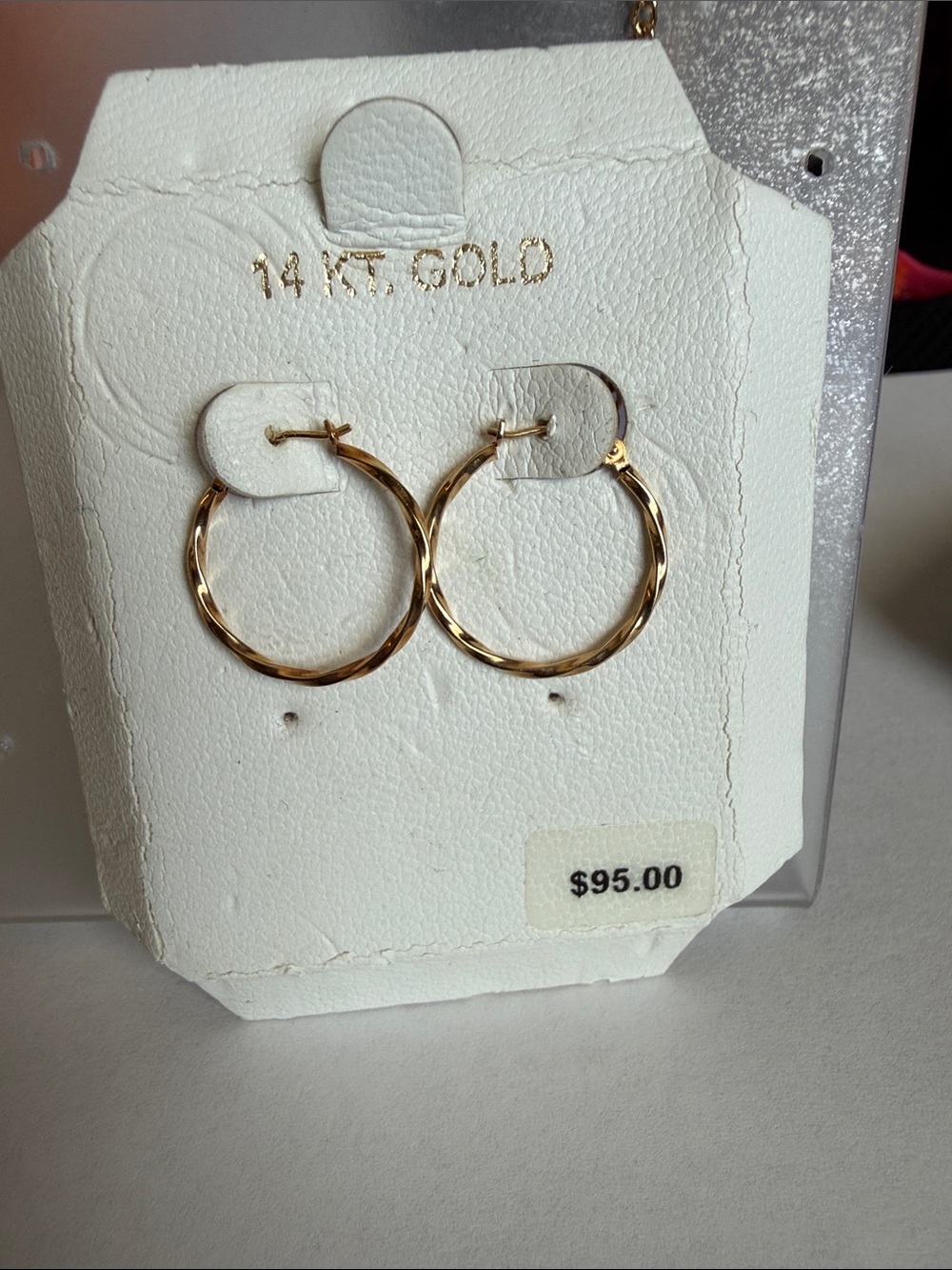 14K Gold Twisted Hoop Earrings - Yellow Gold